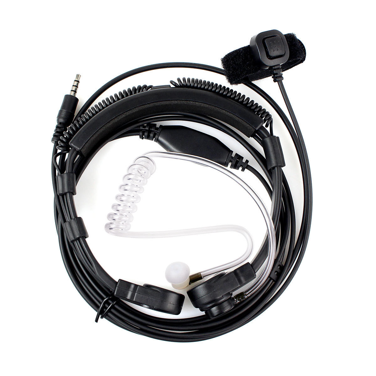 1pin 3.5mm Finger PTT Throat Mic Earpiece Covert Air Tube Earpiece for Mobile Phones Walkie Talkie